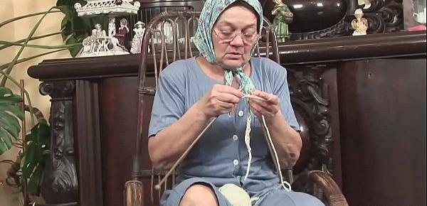  Knitting 70 year old grandma sucks and fucks like a champ